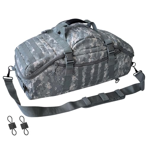 Hannibal Tactical 65L Large Duffle Bag, 3-in-1 Tactical Backpack MOLLE Pack for Sports, Gym, Outdoor, ACU - color: ACU, size: 65L