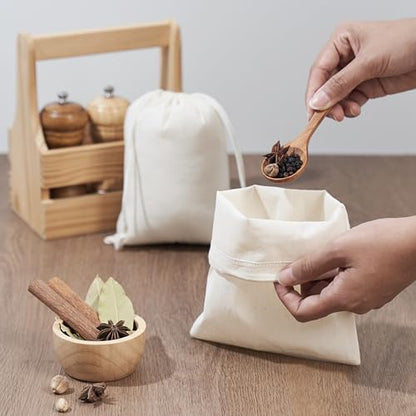 PALTERWEAR 100% Cotton Drawstring Bags 10‑Pack 6x8 Lightweight 70 GSM Muslin Pouch Set | Reusable Gift, Craft, Pantry, Travel Storage | Double Drawstring (Natural Beige, 6 x 8 Inches) - size: 6 x 8 Inches