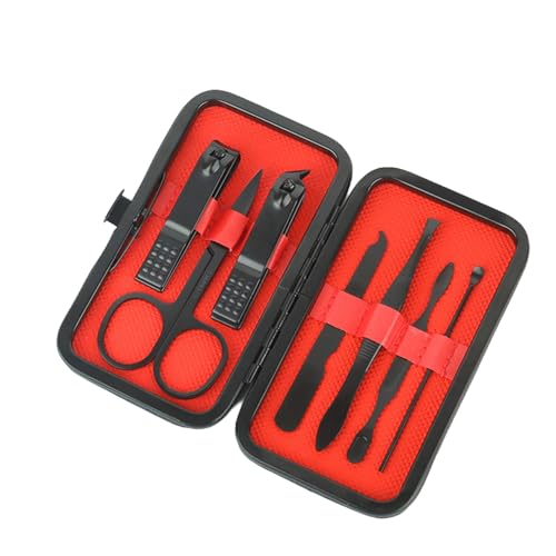7 Pcs Nail Clipper Set for Home Manicure and Pedicure, Professional Grooming Kit with Case for Personal Care and Travel - color: 7 Piece-black