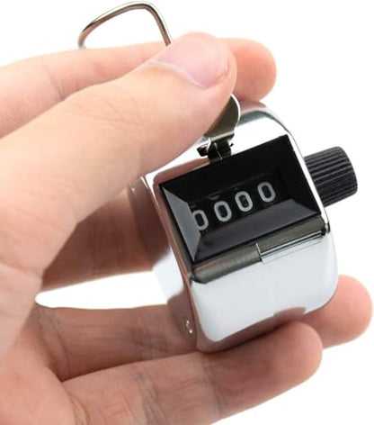 Foraineam 6 Pack Metal Hand Tally Counter Digital Lap Counter Clicker Handheld Mechanical Number Click Counters for Knitting, Coaching, Fishing, Golf, Lap, Baseball, Row Sport
