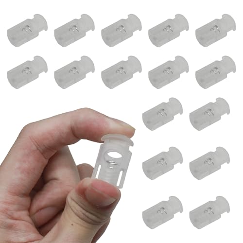 100PCS Plastic Clear Cord Locks for Drawstring ，Cord Locks for Clothing, Shoes, and Rope，Shoelaces Drawstrings Paracord Bags Clothing, and More,Cordlock Stoppers for Drawstrings, Bags & More.