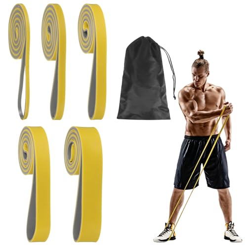 Resistance Bands for Working Out, Pull Up Bands, Pull Up Assistance Straps with Carry Bag for Home/Gym - color: Yellow/Gray