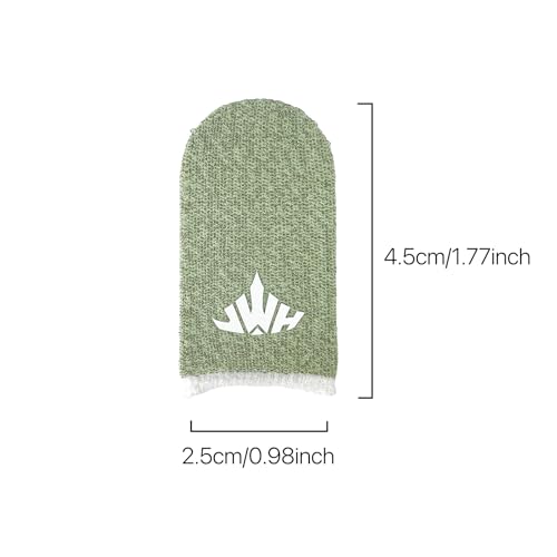 JWH Ultra-Thin Silver Fiber Gaming Finger Sleeves,Green Thumb Sleeves Gaming Cots,10 Pack Gaming Finger Gloves for PUBG,with Storage Box,High Sensitivity,Anti-Slip,Fundas para Dedos Gamer - color: 10Pcs Green + Storage box