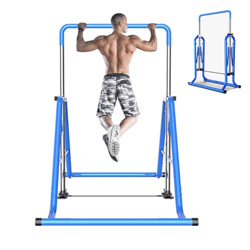 Gymnastics Horizontal Bar Expandable Gymnastic Bar Folding for Home, Adjustable Height Practice Bar Junior Training Bar for Kids and Adult Support to 440lbs