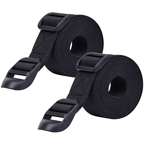 Wisdompro Sleeping Bag Strap, 2 Pack Utility Straps - 68 inch, Black | Heavy Duty Polyester Lashing Straps with Plastic Buckle for Backpacking, Sleeping Bag Compression, Luggage, Camping, Hiking - size: 68 inches