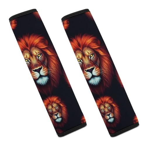 2 Pack Realistic Lion Tiger Animal Car Seat Straps Shoulder Pads Breathable Shoulder Protector for Elderly Support, Most Cars, Pressure Relief - color: Pattern 334