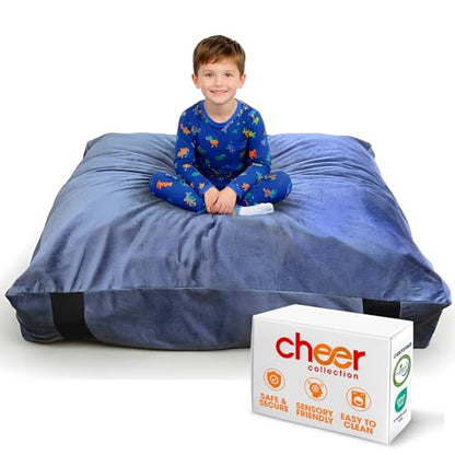 Cheer Collection Crash Pad - Crash Pads for Kids Sensory with Washable Cover - Sensory Room Must Haves - Crash Mat (4' x 4' FT) - size: 4'x4' Feet