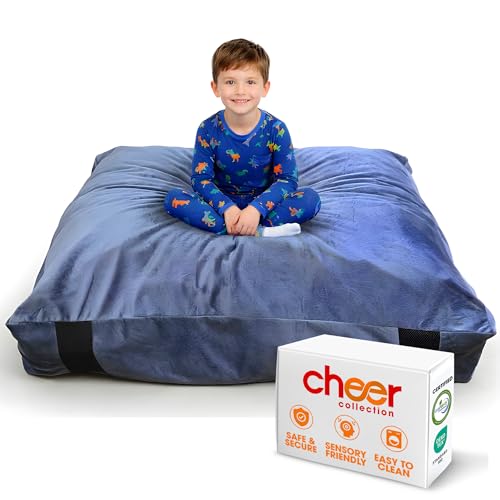 Cheer Collection Crash Pad - Crash Pads for Kids Sensory with Washable Cover - Sensory Room Must Haves - Crash Mat (5' x 5' FT) - size: 5'x 5' Feet