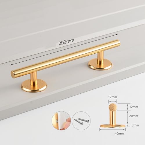 Colaxi Fingerboard Round Rail, 20cm Aluminum Alloy Skatepark Obstacle with Stable Base for Fingerboard Training and Tricks - color: Round Gold, size: 20cm