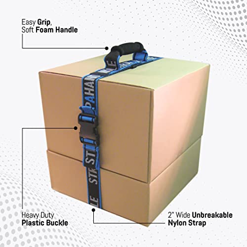 8’ Carry Strap with Handle | 2-Pack | Adjustable Belt | Easy, Safe, Secure, Lifting, Moving, Carrying Heavy Boxes, Groceries | Best Luggage Strap (Strap-A-Handle 2 Pack - 8ft. Length, 40lb. Capacity) - color: 8' Length, 40lb. capacity - 2 Pack