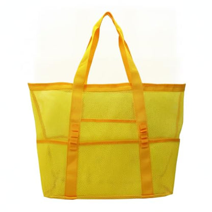 Mesh Drawstring Gym Bag, Breathable Nylon Storage for Wet Gear and Sports Equipment, 17 x 15 Inch (1 PC) - color: Yellow