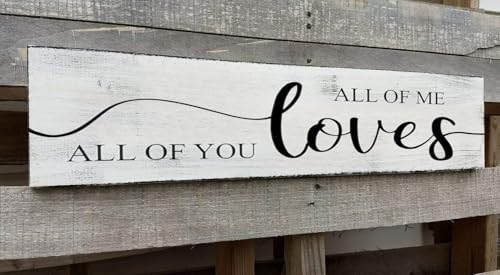 All Of Me Loves All Of You Rustic Metal Sign 16x6 Inch - Framed Farmhouse Bedroom Wall Decor Over Bed - color: Metal Sign12, size: 16x6 Inch
