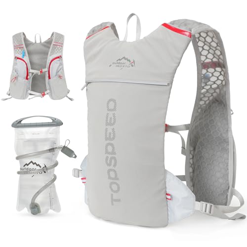 INOXTO Running Hydration Vest Backpack,Lightweight Insulated Pack with 1.5L Water Bladder Bag Daypack for Trail Hiking Running Cycling Race Marathon for Women Men - color: Gray
