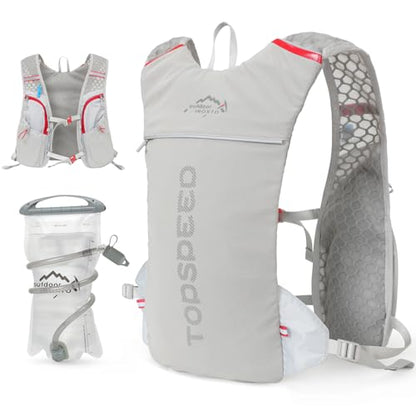 INOXTO Running Hydration Vest Backpack,Lightweight Insulated Pack with 1.5L Water Bladder Bag Daypack for Trail Hiking Running Cycling Race Marathon for Women Men - color: Gray