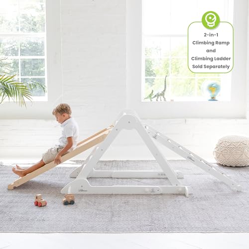 Little Partners Learn 'N Climb Foldable Wooden Climbing Triangle, Wood Climbing Gym for Toddlers, Triangle Climber for Skill-Building and Active Play, Soft White - color: Soft White