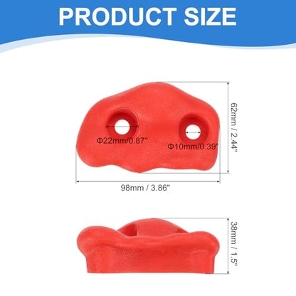 PATIKIL Climbing Rock Wall Grips Play Set Climber Attachments with Double Hole - color: Red, size: C-Small