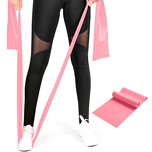 Resistance Bands for Home Workout,Long Resistance Band for Physical Therapy | Non-Latex 59inch Elastic Fitness Bands for Yoga,Pilates,Gym,Travel, Home Exercise Bands for Women,Men,Pregnant,Seniors - color: Pink