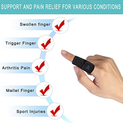 Finger Splint Finger Sleeves Protectors, Adjustable Trigger Finger Splints Thumb Splint Brace for Finger Support Compression Finger Tape for Arthritis - L - size: Large, style: Single