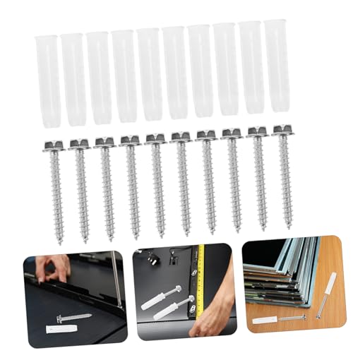 Zerodeko 10Sets Tv Mounting Screws Kit with Concrete Wall Anchors Reliable Hardware for Stable Support Wall Mounts Compatible with Various Designs