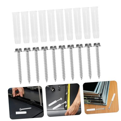 Zerodeko 10Sets Tv Mounting Screws Kit with Concrete Wall Anchors Reliable Hardware for Stable Support Wall Mounts Compatible with Various Designs