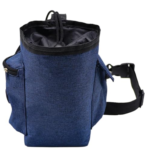 Rock Climbing Chalk Bag Adjustable Belt, Drawstring Closure | Chalk Organizer for Rock Climbing, Bouldering, Weightlifting, Gymnastics, Adults Women Men - color: Navy Blue