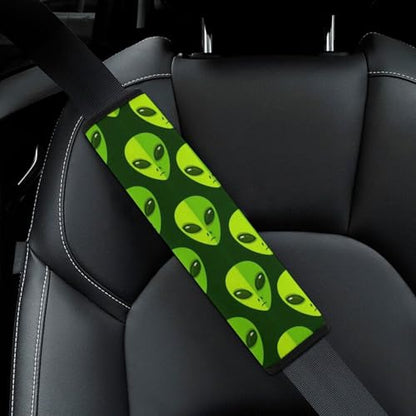 2PCS Space Alien Faces Car Seat Straps Shoulder Pads Universal Soft and Comfortable Seat Belt Covers Cushion for Child, All Vehicles, Shock Absorption - color: Pattern 412