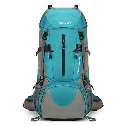 70L Camping Hiking Backpack with Rain Cover Waterproof Backpacking Backpack for Hiking Treeking Climbing Outdoor - color: Lack Blue