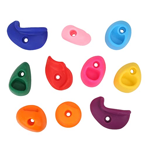 Rock Climbing Holds Climbing Holds Rock Wall Grips PE Plastic Textured Skin Friendly Comfortable Grip Colorful Wear for Indoor Outdoor Wall (Medium Size 10 Pack) - size: Medium size 10 pack