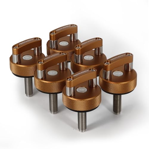 ROCKWORKX Green Billet Aluminum Hard Top Quick Removal Fastener Thumb Screw, Integrated D Ring, Compatible with Jeep Wrangler JK 2007-20018, JL 2018-2022 & Gladiator JT (Copper) - color: Copper