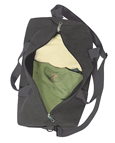 Rothco Heavy-Duty Canvas Shoulder Duffle Bag - Rugged Travel Gym Gear Equipment Bag - color: Charcoal Grey, size: 19 Inches