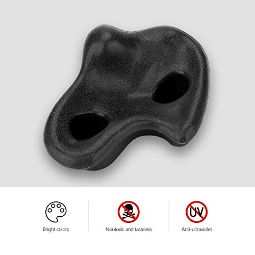 10Pcs Rock Climbing Stone Pig Nose Shape Climbing Holds Plastic Textured Climbing Gear Kit (Black)