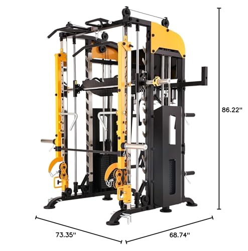 Altas Strength 3061B Smith Machine with Lever Arms & Cable System | All-in-one Smith machine with lever arms, 2:1 pulley system, squat rack, and full-body strength training.