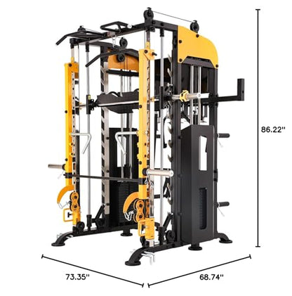 Altas Strength 3061B Smith Machine with Lever Arms & Cable System | All-in-one Smith machine with lever arms, 2:1 pulley system, squat rack, and full-body strength training.