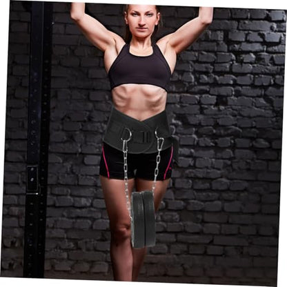 Contoured Fitness Dipping Belt with Chain for Weightlifting Weighted Dips Pull-ups Chin-ups Hip Squats Premium Training Equipment for Strength Building and Muscle Support