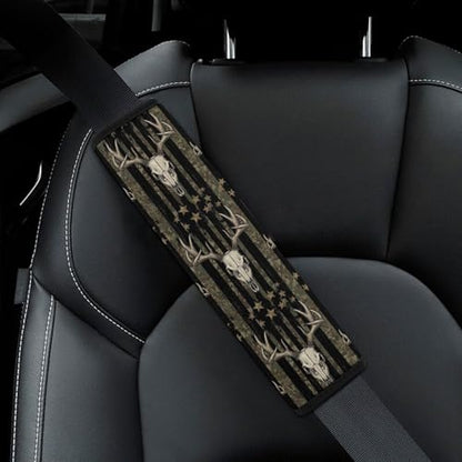 1 Pair Soft Padded Seat Belt Cover for Child, Most Cars, Camo American Flag Deer Camouflage Shoulder Harness Cover, Neck and Shoulder Support - color: Pattern 803