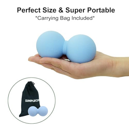 Hard Peanut Massage Ball, Double Lacrosse Massage Ball. Deep Tissue Massage Roller Mobility Ball for Physical Therapy Myofascial Release Muscle Relaxer Acupoint Massage (Blue) | Mobility Massager Tool for Deep Tissue Physical Therapy Myofascial Release Tr