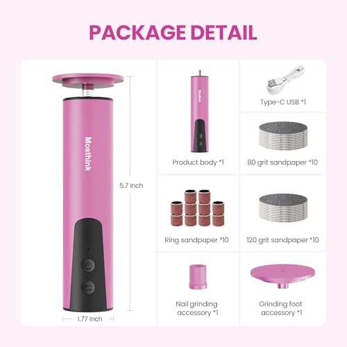 Electric Foot Callus Remover, 2 in 1 | 6 Speed Adjustable Foot File Nail Grinder with Sandpaper Disks, Professional Sander Pedicure Tool for Feet Dead Skin, Self Care Gifts for Women Mom Lover Friends - style: Electric Callus Remover Rose