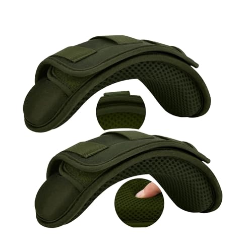 2-Pack Tactical Shoulder Pad, Ultra-Thick Comfort Cushion for Vest Straps, Backpacks, Breathable & Shock-Absorbing,Army Green - color: Army Green