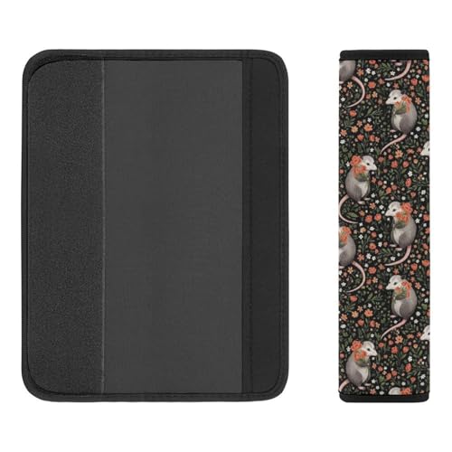 Soft Padded Car Seat Belt Pad for Child, Most Cars, 2 Piece Opossum Possums Possum Gifts Black Seat Belt Cushion Comfortable Driving - color: Pattern 129
