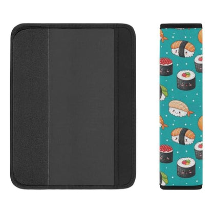 1 Pair Universal Soft and Comfortable Car Seat Belt Pad for Girls and Boys, Most Cars, Funny Food Sushi Harness Pads Strap, Neck and Shoulder Support - color: Pattern 791