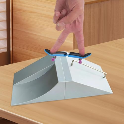 Simhoa Finger Skateboard Ramp, Mini Fingerboard Ramp, Plastic Skateboard Obstacle, Training Props for Finger Skill Development, Desk Skatepark Toy & Gift for Kids Teens Fingerboard Players, Ramp - size: Ramp