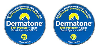 Dermatone Skin Protector Balm | Classic Tin 2-Pack | All Year Long Skin Barrier Protection | Moisturizing | Heals & Repairs | SPF23 | Ski Balm | Advanced Skin Therapy, 0.5 oz - size: 0.5 Ounce (Pack of 2)