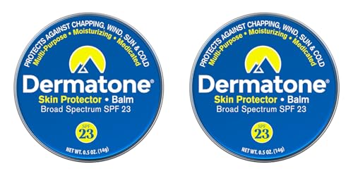Dermatone Skin Protector Balm | Classic Tin 2-Pack | All Year Long Skin Barrier Protection | Moisturizing | Heals & Repairs | SPF23 | Ski Balm | Advanced Skin Therapy, 0.5 oz - size: 0.5 Ounce (Pack of 2)