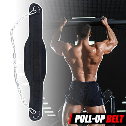 Dip Belt - Weighted Lifting Belt with Steel Chain, Heavy-Duty Strength Training, Durable Gym Accessory | Pull-Up powerliftings Bodybuilding for Home Workout Fitness