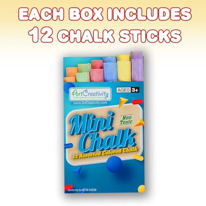 ArtCreativity 288 Count Mini Chalk Sets for Kids (24 Boxes) Non-Toxic Summer Art and Craft Supplies - Small Individual Chalk Packs in Bulk for Classroom Gifts, School Supplies, and Summer Party Favors - style: 24 Boxes