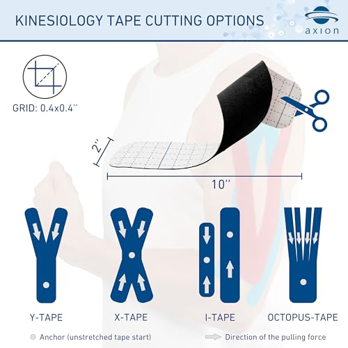 axion Kinesiology Tapes PRECUT Black Pink | 50 Pre-Cut Sport Tape Strips 10x2 in | Waterproof • Skin-Friendly • Elastic | Kinesiology Tapes Ideal for Sports - color: 07) 50 Strips Black/Pink