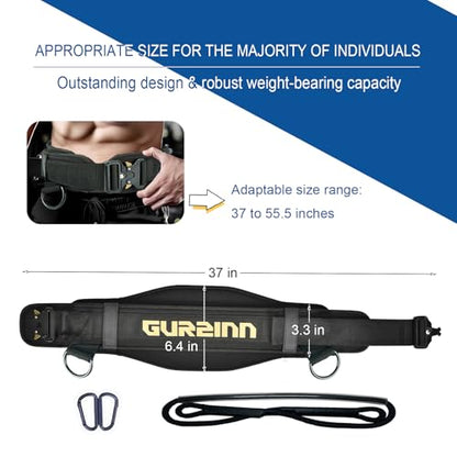 Weight Lifting Belt Gym Fitness with Quick Locking, Dip Belt with rope, Weighted Pull Up Belt for Gym Fitness Powerlifting Squat - color: Black, size: Larger