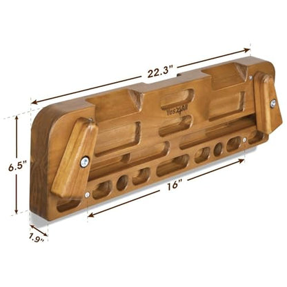Yes4All Wooden Hang Board/Climbing Board for Doorway - Hand Strengthener Equipment for Training Finger, Grip and Pull Up - color: B. Natural - Upgraded