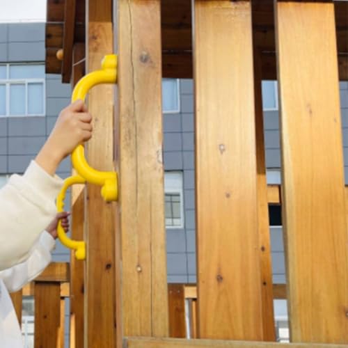 2 Pieces Climbing Frame Handles Smooth Edges Kids Climbing Handle Easy to Install Playset Grab Handle for Young Children, Outdoor, Blue - color: Blue