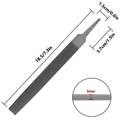 KALIM Half Round Medium Cut File, Double Cut Teeth, 6'' Length, Made of High Carbon Steel, Hand File without Handle Suitable for Wood, Metal, Sharpening, etc. - style: 6'' Half Round File